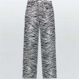 NWT Zara Zebra Print Jeans